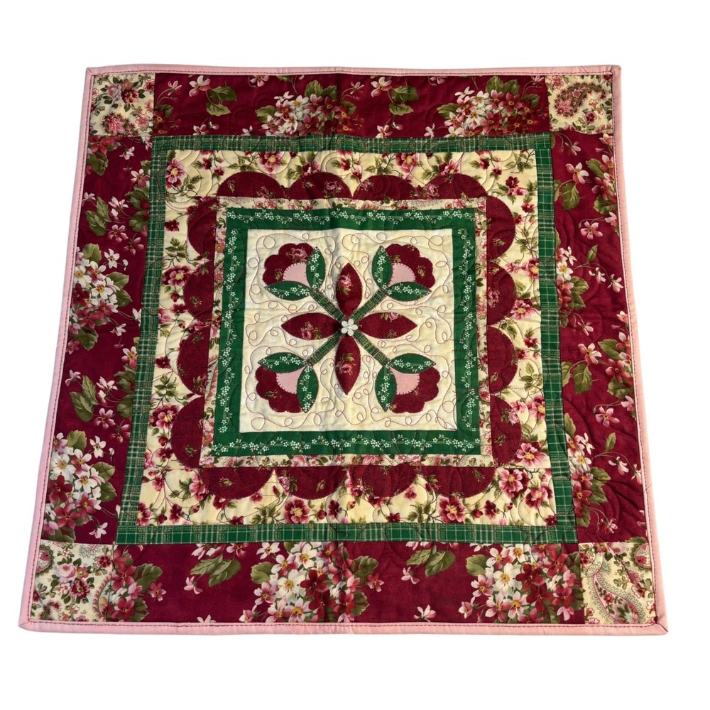 The Happy Quilter My Love Wall Hanging Kris Hamblen Floral Quilt 23.5" Square